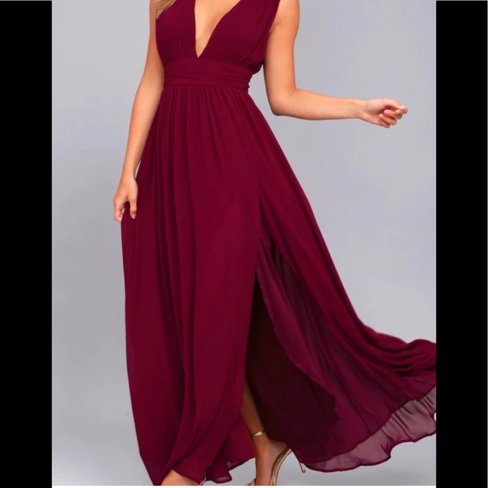 - Lulus Heavenly Maxi Burgandy